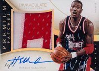 2013 Panini Immaculate Collection Premium Autograph Patch #94 Hakeem Olajuwon Platinum Basketball Card