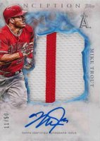 2017 Topps Inception Autograph Jumbo Patch #MT Mike Trout Baseball Card