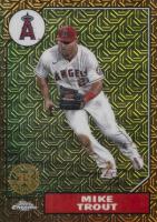 2022 Topps Silver Pack 1987 Chrome Promo #T87C247 Mike Trout Series 2-Gold Refractor Baseball Card