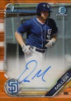 2019 Bowman Chrome Prospects Autographs #CPAOM Owen Miller Orange Refractor Baseball Card