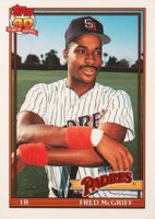 1991 Topps Traded Tiffany #77T Fred McGriff Baseball Card