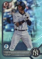 2022 Bowman 1st Edition #BPPF17 Oswaldo Cabrera Sky Blue Foil Baseball Card