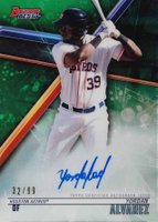 2018 Bowman's Best Best of 2018 Autographs #B18YA Yordan Alvarez Green Baseball Card