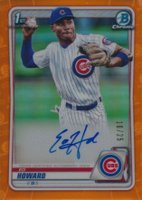 2020 Bowman Draft Chrome Draft Picks Autographs #CDAEH Ed Howard Orange Refractor Baseball Card