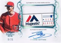 2018 Leaf Trinity Patch Autograph #PA-SO1 Shohei Ohtani Platinum Baseball Card
