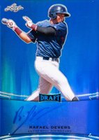 2015 Leaf Metal Draft Autographs #RD1 Rafael Devers Blue Prismatic Baseball Card