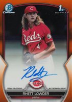 2023 Bowman Draft Chrome Prospect Autograph #CDARLO Rhett Lowder Orange Baseball Card