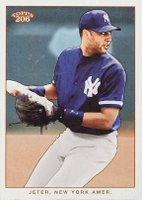 2002 Topps 206 #236 Derek Jeter Blue Jersey Baseball Card