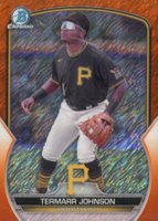 2023 Bowman Chrome Prospects #BCP170 Termarr Johnson Orange Shimmer Baseball Card