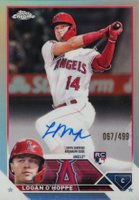 2023 Topps Chrome Rookie Autograph #RALO Logan O'Hoppe Refractor Baseball Card