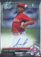 2017 Bowman Chrome Prospect Autograph #SS Sixto Sanchez Baseball Card