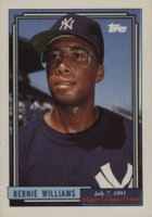 1992 Topps '91 M.L. Debut #185 Bernie Williams Baseball Card