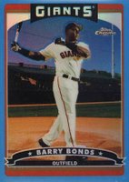 2006 Topps Chrome #50 Barry Bonds Blue Refractor Baseball Card
