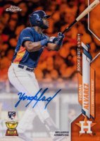 2020 Topps Chrome Update Rookie Debut Autographs #YA Yordan Alvarez Orange Refractor Baseball Card