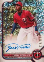 2022 Bowman Chrome Prospect Autographs #CPAYMS Yasser Mercedes Speckle Refractor Baseball Card