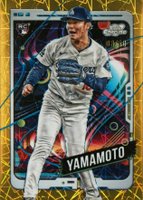 2024 Topps Chrome Cosmic #125 Yoshinobu Yamamoto Gold Interstellar Refractor Baseball Card