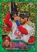 2023 Topps Chrome #3 Bryce Harper SP-Green Speckle Refractor Baseball Card