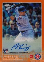 2015 Topps Chrome Autograph Rookies #AR-JB Javier Baez Orange Refractor Baseball Card