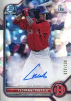 2022 Bowman Chrome Prospect Autographs #CPACRL Ceddanne Rafaela Atomic Refractor Baseball Card