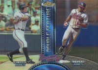 1999 Finest Double Feature #DF2 Andruw Jones/Chipper Jones Non-Refractor/Refractor Baseball Card