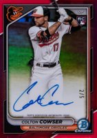 2024 Bowman Chrome Chrome Rookie Autographs #CRACC Colton Cowser Red Refractor Baseball Card