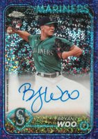 2024 Topps Chrome Rookie Autographs #RABWO Bryan Woo Purple Speckle Refractor Baseball Card