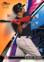 2021 Topps Finest #44 Rafael Devers Orange Refractor Baseball Card