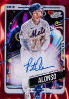 2024 Topps Chrome Cosmic Cosmic Chrome Autographs #PA Pete Alonso Red Flare Baseball Card