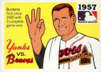 1971 Fleer World Series (Black Back) #55 1957 Yankees vs Braves Baseball Card