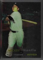 1996 Topps Mantle Finest #7 1957 Topps Reprint Baseball Card