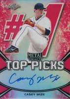 2018 Leaf Metal Draft Top Picks Autographs #TPCM1 Casey Mize Pink Wave Baseball Card