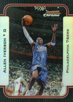 2003 Bowman Rookie & Stars #10 Allen Iverson Chrome-Refractor Basketball Card
