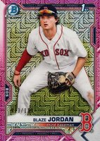 2021 Bowman Mega Box Chrome #BCP71 Blaze Jordan Pink Refractor Baseball Card