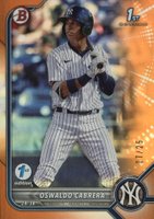 2022 Bowman 1st Edition #BPPF17 Oswaldo Cabrera Orange Foil Baseball Card