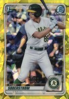 2020 Bowman Draft Chrome Sapphire Edition #BD119 Tyler Soderstrom Yellow Baseball Card