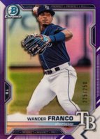 2021 Bowman Chrome Prospects #BCP240 Wander Franco Purple Refractor Baseball Card