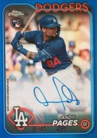 2024 Topps Chrome Update Chrome Baseball Update Series Autographs #RAAP Andy Pages Blue Refractor Baseball Card