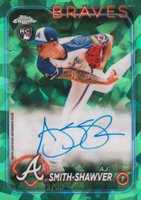 2024 Topps Chrome Sapphire Chrome Sapphire Autographs #CSAAS AJ Smith-Shawver Green Baseball Card