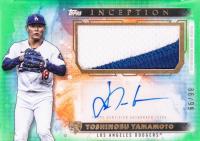 2024 Topps Inception Autograph Patch #APCYY Yoshinobu Yamamoto Green Baseball Card
