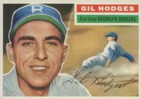 1956 Topps #145w Gil Hodges White Back Baseball Card