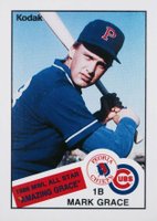 1988 Peoria Chiefs Team Issue # Mark Grace Baseball Card