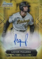 2022 Bowman Sterling Prospect Autographs #PALP Liover Peguero Gold Refractor Baseball Card