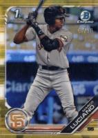 2019 Bowman Chrome Prospects #BCP82 Marco Luciano Gold Refractor Baseball Card