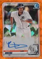 2020 Bowman Chrome Sapphire Edition Autographs #BSPARG Riley Greene Orange Baseball Card