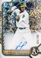 2022 Bowman Chrome Prospect Autographs #CPAJP Junior Perez Speckle Refractor Baseball Card