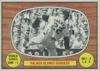 1967 Topps #152 World Series Game #2 Palmer Blanks Dodgers Baseball Card