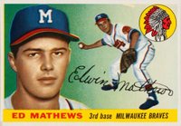 1955 Topps #155 Eddie Mathews Baseball Card