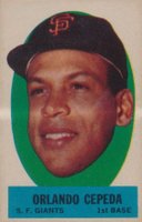 1963 Topps Peel-Offs # Orlando Cepeda Blank Back Baseball Card
