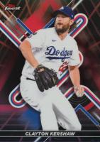 2022 Topps Finest #61 Clayton Kershaw Red/Black Vapor Refractor Baseball Card
