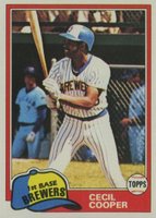 1981 Topps #555 Cecil Cooper Baseball Card